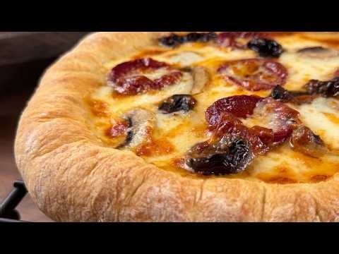 The crispiest pizza you can make in a home oven. No kneading.