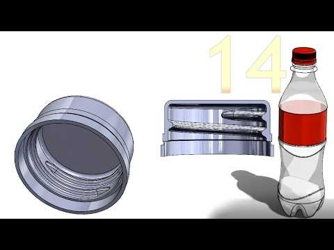 14-Project 57 | Soda Bottle with Cap |: add bottle cap thread #solidworks #tutorial #drawing