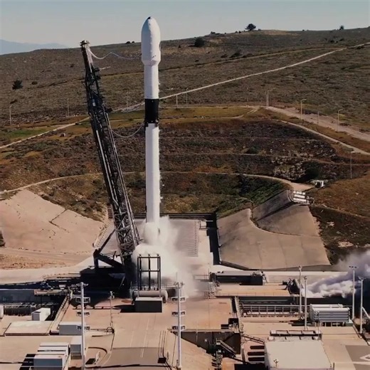 Drone shot of today's Falcon 9 launch and landing.. #spacex #starbase #viral