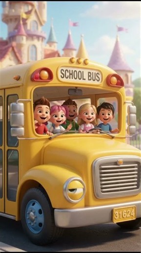 The Magic School Bus Flies to Rainbow Castle! 🚌🌈✨ #Shorts
