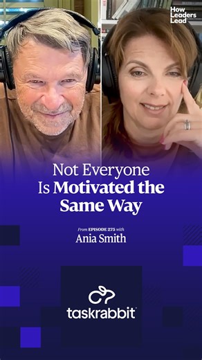 Not everyone is motivated the same way. Taskrabbit CEO Ania Smith knows that understanding what drives your people changes how you work together — for the best. Taskrabbit x David Novak #leadership #motivational #leadershipdevelopment #ceo #podcastclips | How Leaders Lead