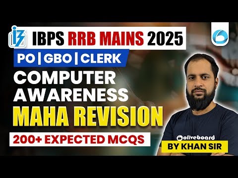 IBPS RRB Mains Computer Awareness Marathon 2025 | RRB PO | RRB Clerk | RRB GBO | By Khan Sir
