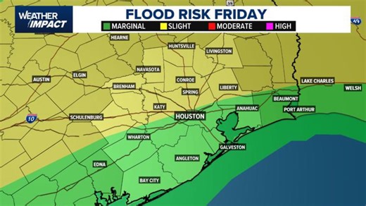 Weather impact alert issued for Friday as storm and flood threat grows in Houston
