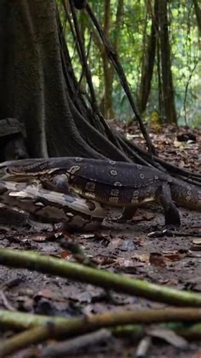 Monitor Lizard vs. Giant Python: The Ultimate Jungle Battle! 🦎🐍#wildlife #nature #snakerefights