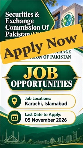 SECP Jobs 2026 | Islamabad & Karachi | Multiple Vacancies | Last Date 05 November #Shorts
