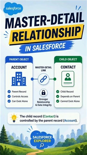 Master-Detail Relationship in Salesforce Explained 🔗 | Account & Contact Example #Shorts