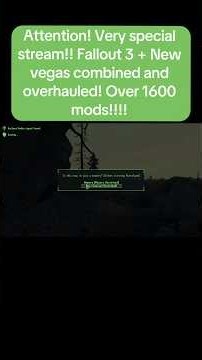 Very special stream!!! Fallout 3 + New vegas over 1600 mods !! #falloutnewvegas #fallout3 #stream