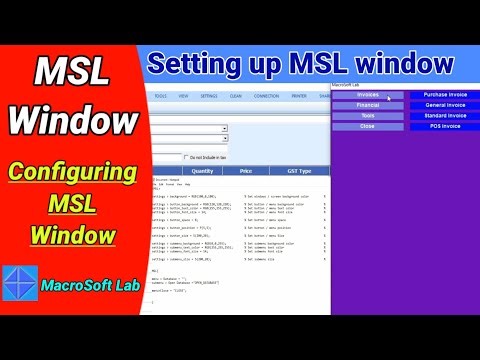 Configuring MSL Window | Setting up MSL window | Accounting Software | Inventory Management Software