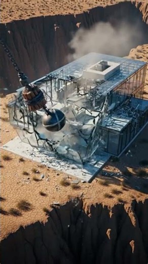 Explosive Wrecking Ball Hits Glass House 💥 (Cinematic Demolition) #viral