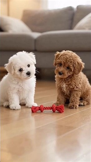 Two Naughty Puppies Fighting Over One Toy 😂🐶#Shorts#FunnyVideo#CutePuppies