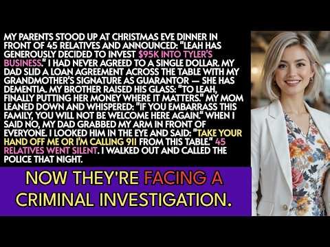 My Parents Announced I'd Give $95K at Christmas Dinner — Months Later, They Lost Their House