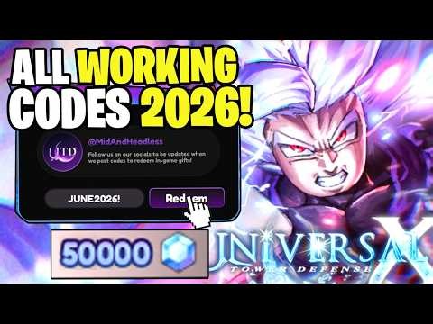 *NEW* ALL WORKING CODES FOR UNIVERSAL TOWER DEFENSE X 2026! ROBLOX UNIVERSAL TOWER DEFENSE X CODES