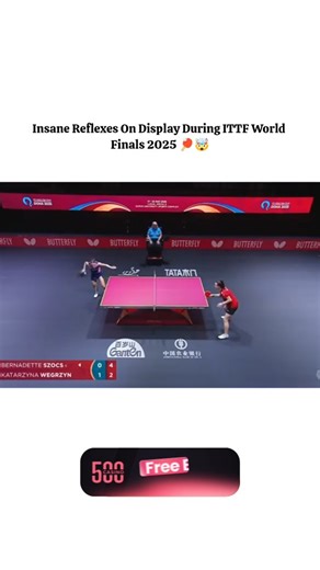 sportyvibe.hq on Instagram: "During the ITTF World Table Tennis Championships Finals 2025 held at the Lusail Arena in Doha, Qatar, Bernadette Szocs and Katarzyna Wegrzyn delivered a masterclass in professional ping pong. The rally captured in this clip demonstrates incredible agility as both players trade high-speed shots, keeping the ball in play against seemingly impossible odds. The atmosphere in the arena was electric as fans witnessed this display of elite athleticism and mental focus. ​Dr.