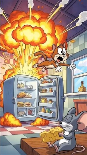 Tom & Jerry Funny Chase 🍕 | Cheese Theft, Crazy Chase & Epic Explosion 💥 | 5 Scene Cartoon Story