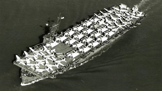 The carrier lost in 23 minutes during her only combat mission