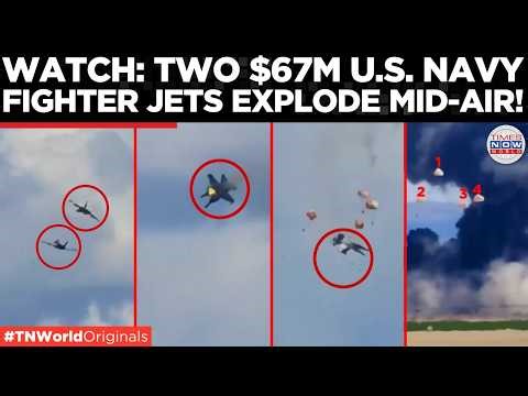 SHOCKING Moment $67M U.S. Navy Jets COLLIDE and Explode Mid-Air, Aircrew Miraculously Survive!