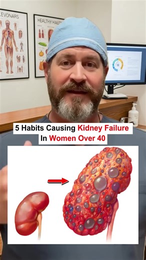 5 habits causing kidney failure in women over 40. Number 5 will shock you because 93% of women do this daily thinking it's normal but it causes irreversible kidney damage. Once they fail you're on dialysis for life. Share this to save kidneys #usa #usa🇺🇸 #health #healthtips #kidneyfailure