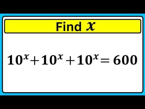 Nice Logarithm Exponential Math Simplification | Find the Value of X | Algebra