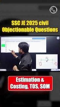 SSC JE 2025 Civil Objectionable Questions | Estimation & Costing , TOS, SOM | #shorts #pw #sscje2025