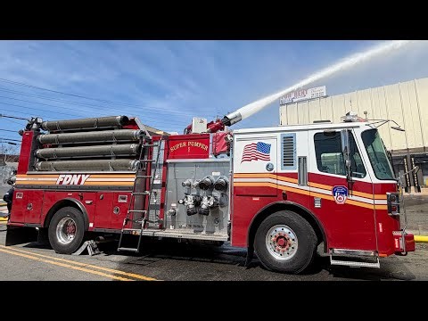 **{FDNY SUPER PUMPER 1 & FDNY SATELLITE 4 OPERATIONS}**~**{FDNY 5TH ALARM BOX 4553}**~**{QUEENS}**..