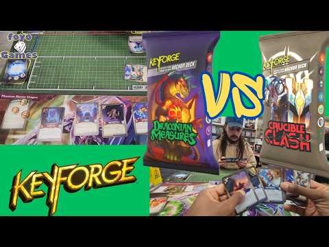 Keyforge - Draconian Measures vs Crucible Clash | Gameplay 1