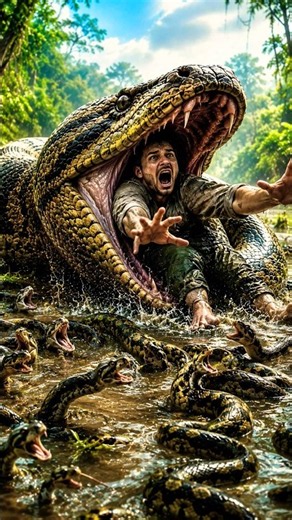 Anaconda इतने बड़े कैसे हो जाते हैं? 😱 #shorts#Anaconda#Snake #BiggestSnake#facts