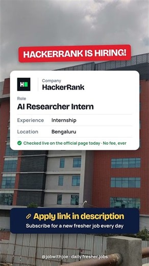 HackerRank Hiring Interns 2026: AI Researcher Intern #shorts