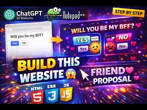 Build a Funny BFF Proposal Website 😂 | HTML CSS JS Tutorial