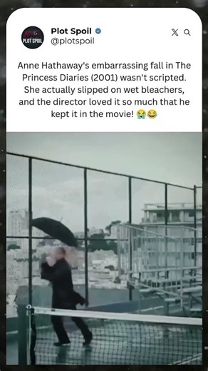 The Princess Diaries (2001): Anne Hathaway's REAL On-Screen Fall 😂‎‎