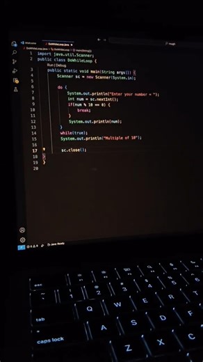 Java - Do While Loop Check if a Number is Multiple of 10 or Not |#program#code#java#shorts#coding#cs