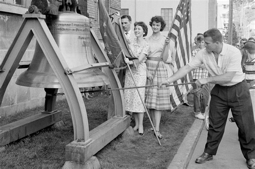 Far from the original in Philadelphia, these fans hunt for the Liberty Bell replica in each state