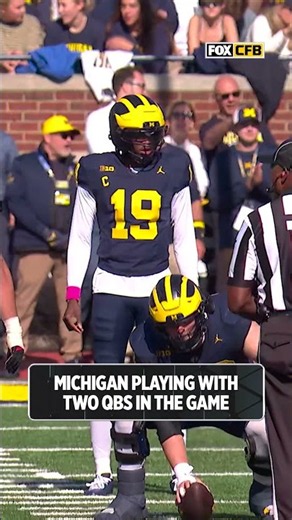 Bryce Underwood is in the game for Michigan with Tommy Carr #wolverines #cfb