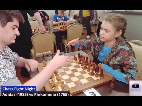 Pinkamina vs Adidas. Classic сhess match. Chess Fight Night