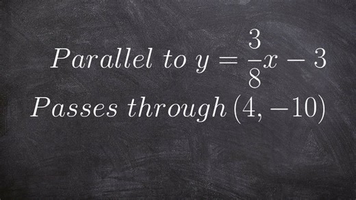 How to find an equation to a line parallel and through a point