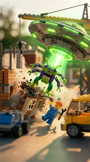Superhero vs Alien Monster 👽🔥 Episode 1: Chaos in LEGO City! #Shorts