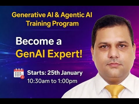 Generative AI on AWS ki training | एक्सपर्ट से ट्रेनिंग लें | 25th जनवरी 2026 | Agentic AI | AWS