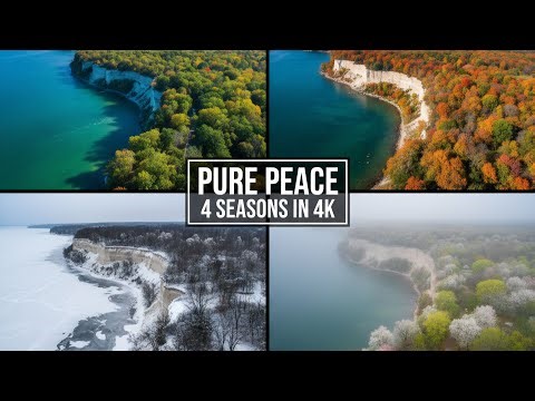 4K Relaxing Music & Stunning 4 Seasons of Scarborough Bluffs Drone Footage | Aerial Nature