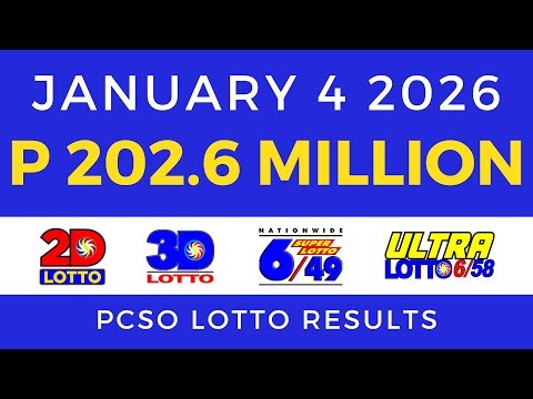 Lotto Result Today 9pm January 4 2026 PCSO