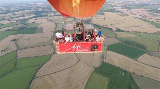 Virgin hot air balloon flight from setup to lift-off