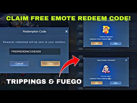 REDEEM CODE TRIPPINGS AND FUEGO EMOTE MOBILE LEGENDS 2026