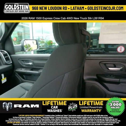 2026 RAM 1500 Express Crew Cab 4WD New Truck Stk L261R94