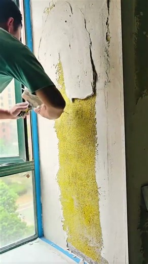 Applying cement plaster to the wall surface to create a pillar and a solid facing wall #construction