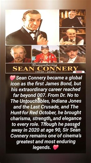 Remembering Sean Connery 🕊️ | The First James Bond and a True Hollywood Legend #shorts #viral #story