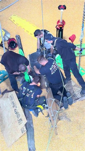 Medina firefighters rescue man trapped in grain bin