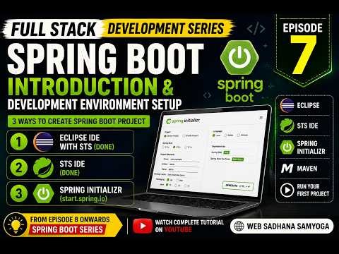 Full Stack Development Series Ep 7 | Spring Boot Setup in Eclipse, STS & Spring Initializr