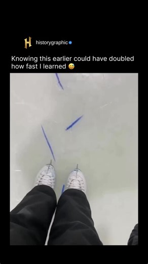@historygraphic on Instagram: "The post features a beginner ice-skating tutorial that walks viewers through essential fundamentals such as toe-out steps, two-foot glides, and proper push-and-extend movements, emphasizing how mastering basics can speed up learning. The approach reflects proven motor-learning principles, where controlled, incremental movements build balance and confidence before progressing further—an idea supported by research showing deliberate practice accelerates the developme