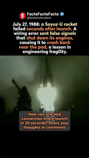 🚀💥Soyuz‑U Rocket Failure: When a Single Wire Brought a Launch Down