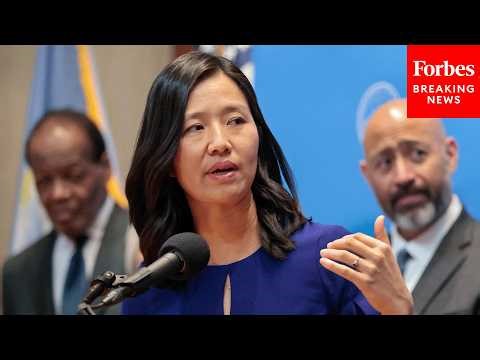 Mayor Michelle Wu Holds Public Safety Press Briefing Ahead Of Boston Marathon