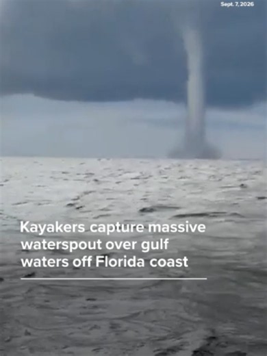 Footage from kayakers spotted a waterspout that formed over the Gulf waters off the coast of Pensacola Beach, Florida. The kayakers were fishing almost a mile off the coast when the waterspout formed.