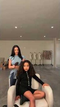 Kim Kardashian Doing Chicago's Hair Before School In The Morning